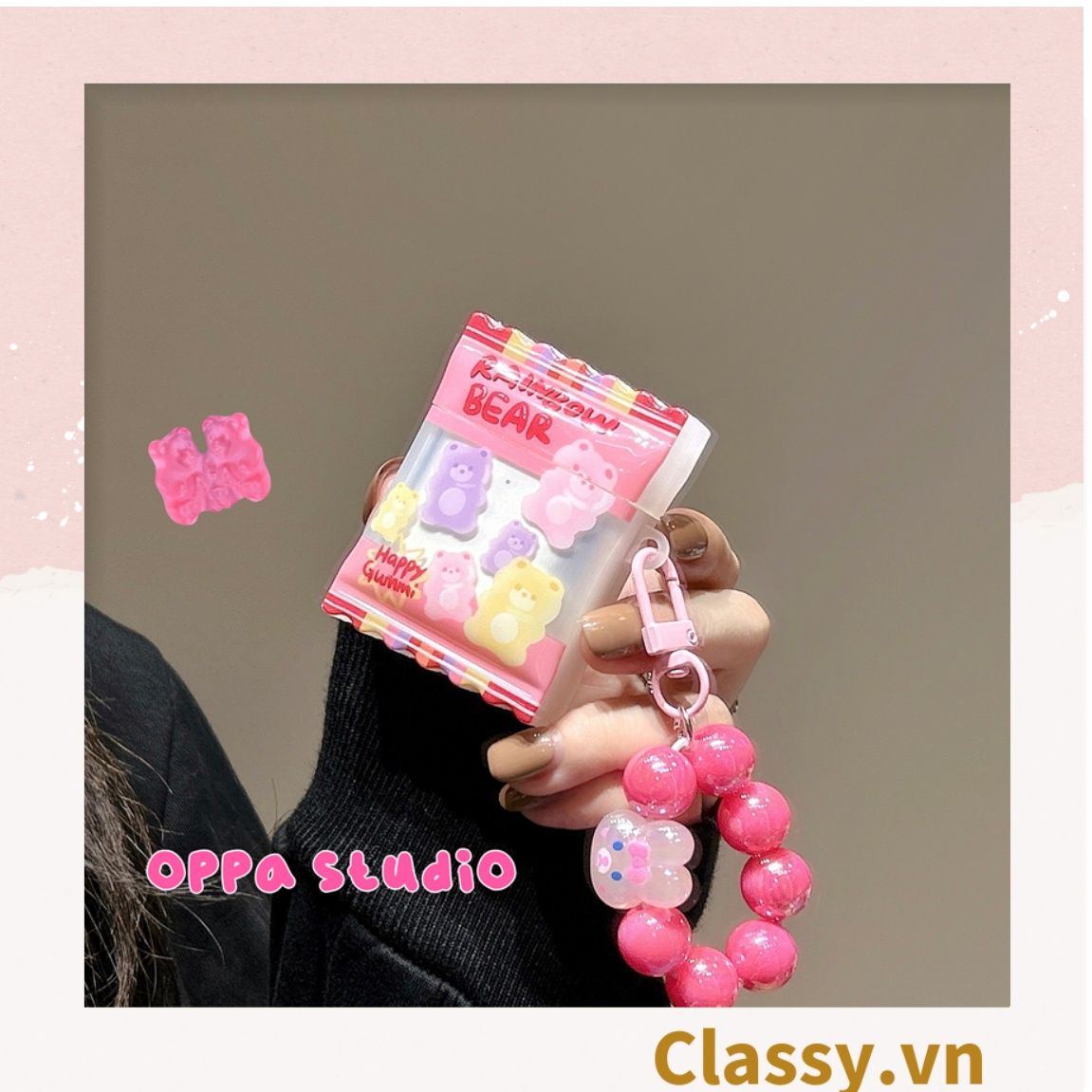 Classy Móc khóa chuỗi hạt nhựa nhiều màu, nhiều kích thước PK1268