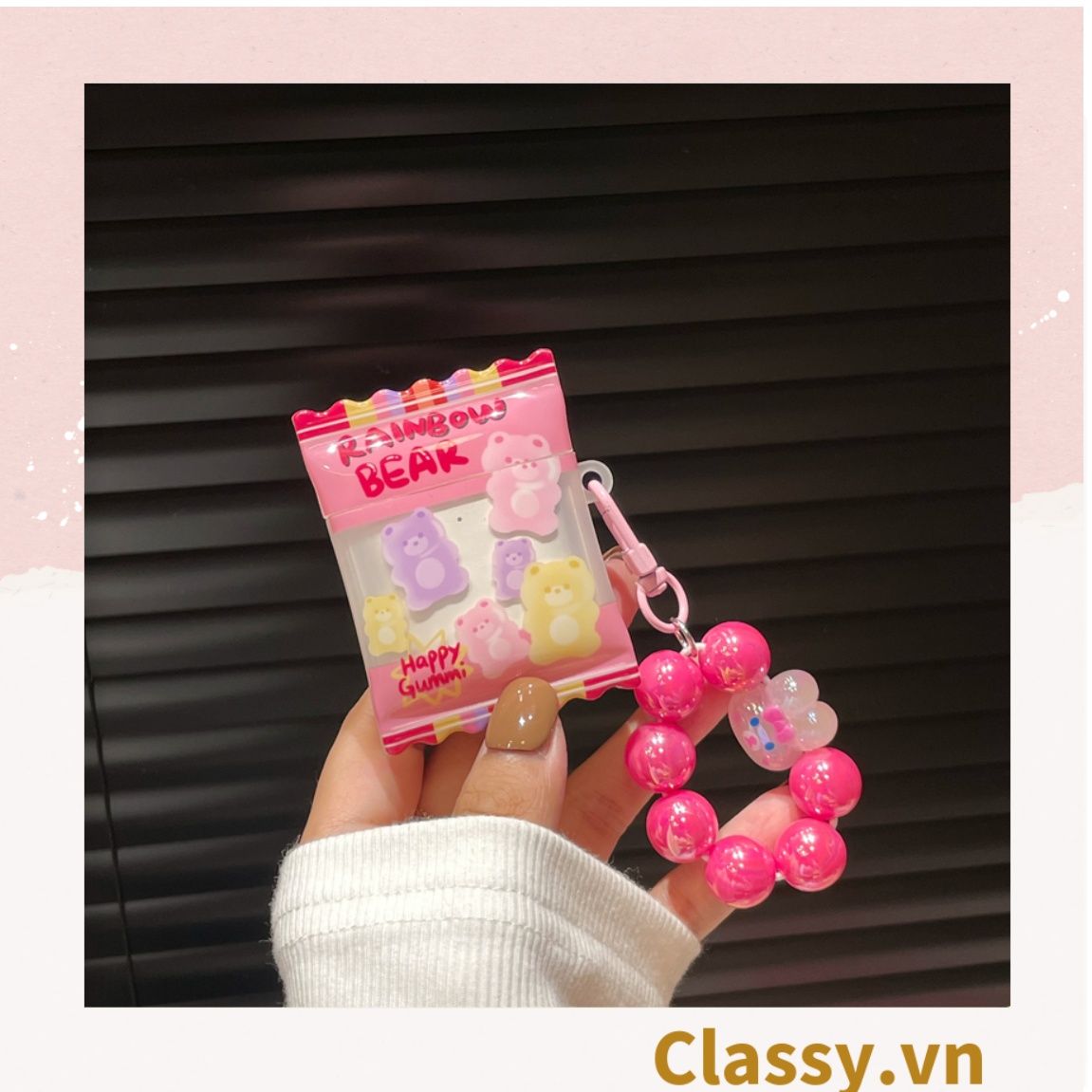  Classy Móc khóa chuỗi hạt nhựa nhiều màu, nhiều kích thước PK1268 