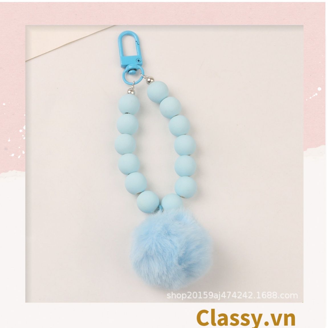 Classy Móc khóa chuỗi hạt nhựa nhiều màu, nhiều kích thước PK1268