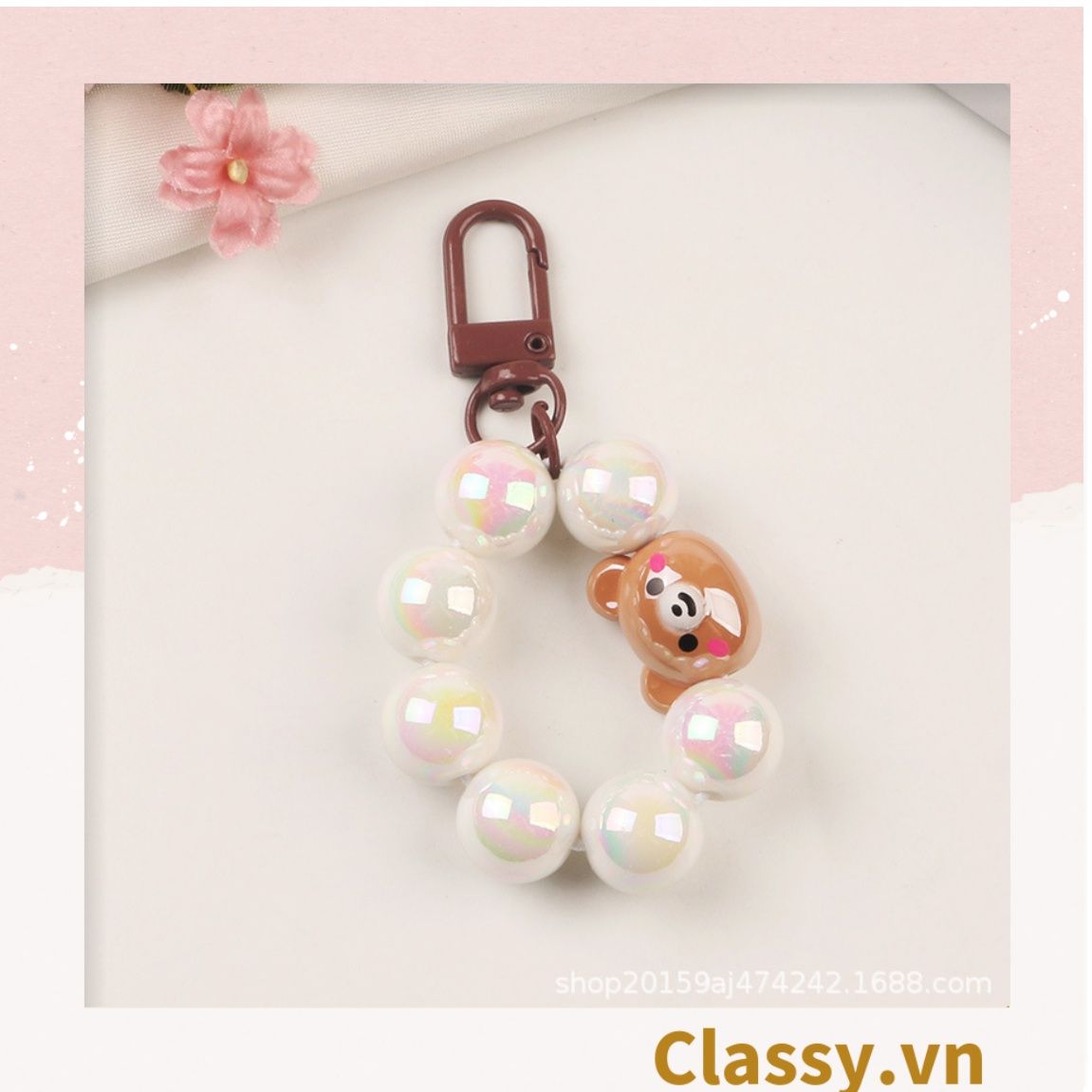 Classy Móc khóa chuỗi hạt nhựa nhiều màu, nhiều kích thước PK1268