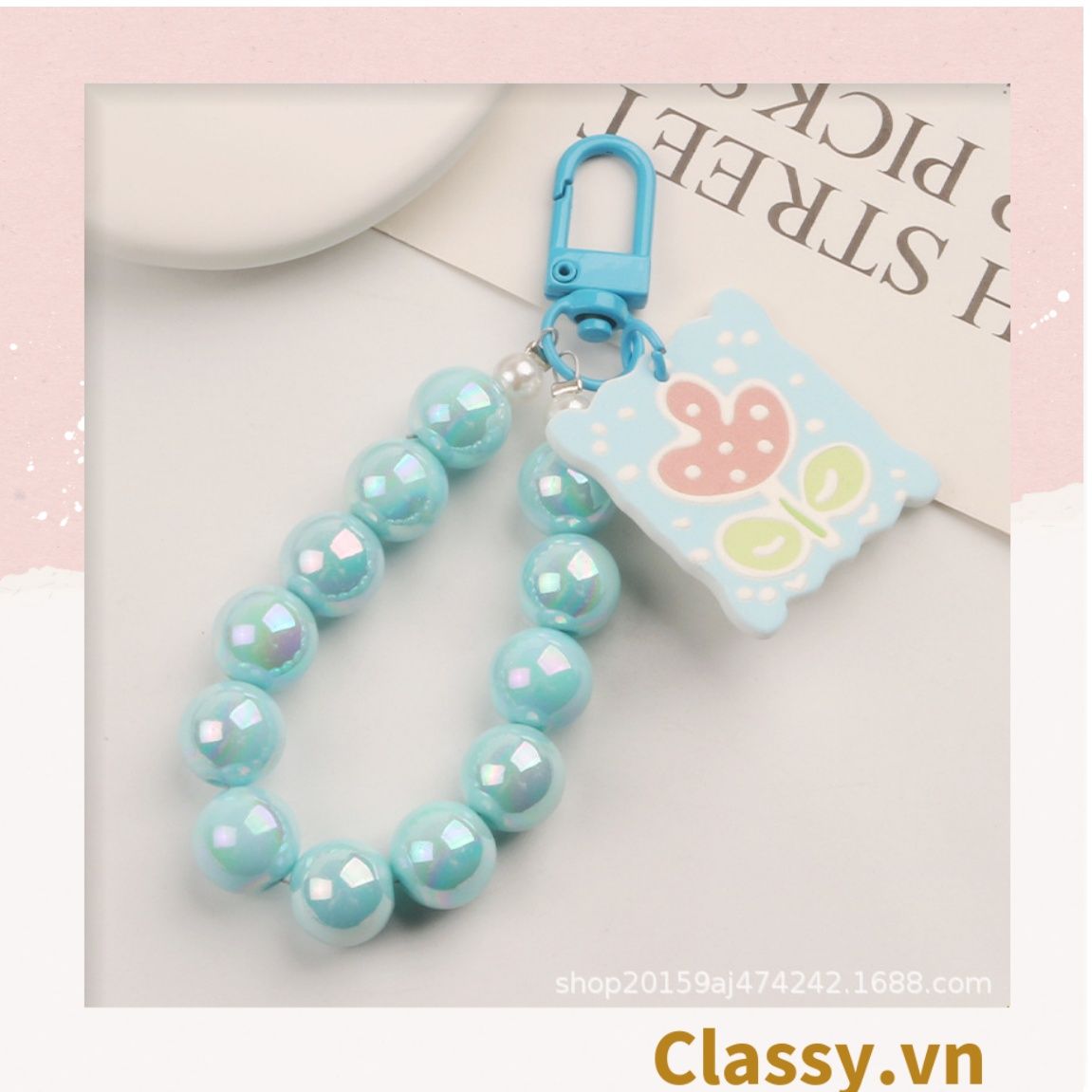 Classy Móc khóa chuỗi hạt nhựa nhiều màu, nhiều kích thước PK1268