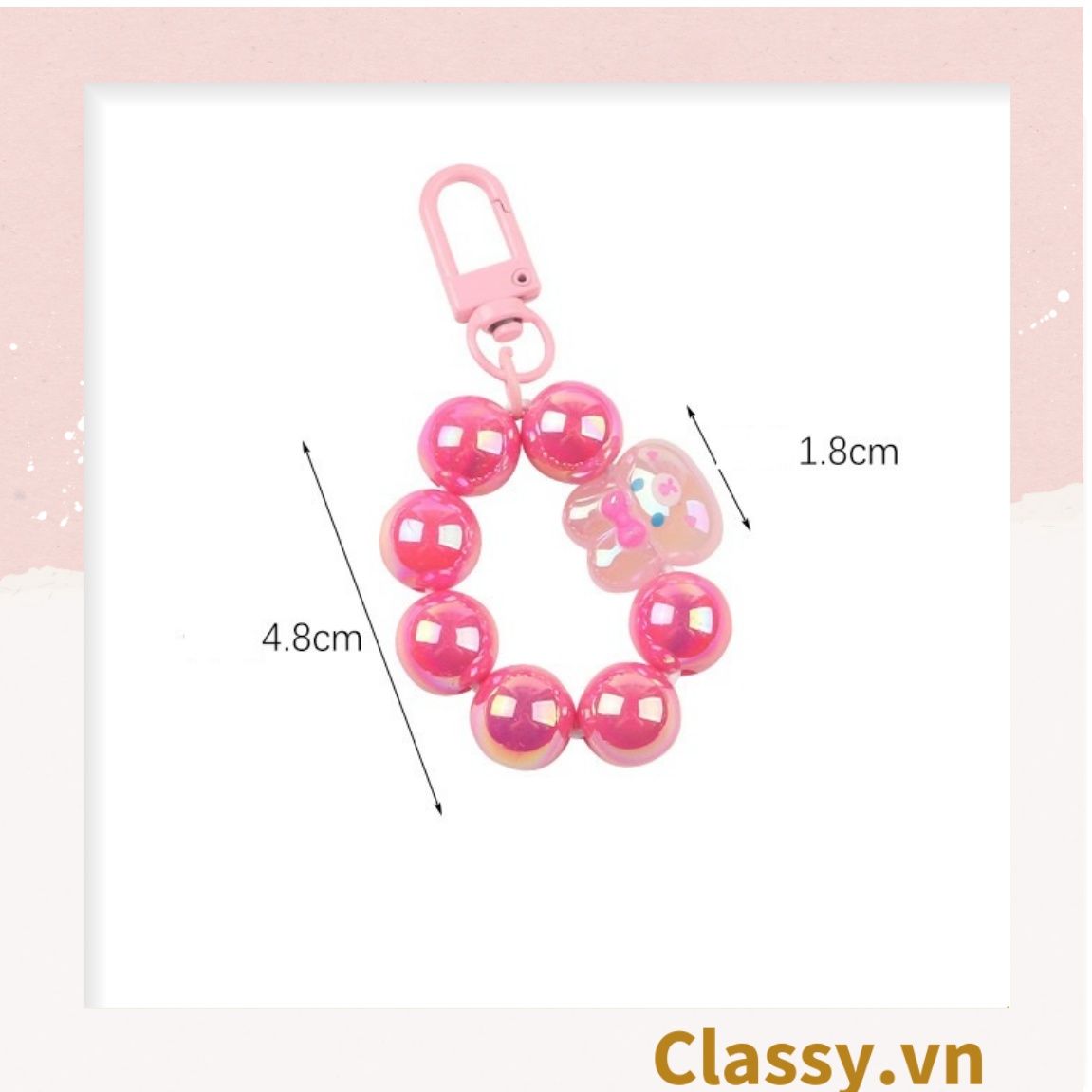 Classy Móc khóa chuỗi hạt nhựa nhiều màu, nhiều kích thước PK1268