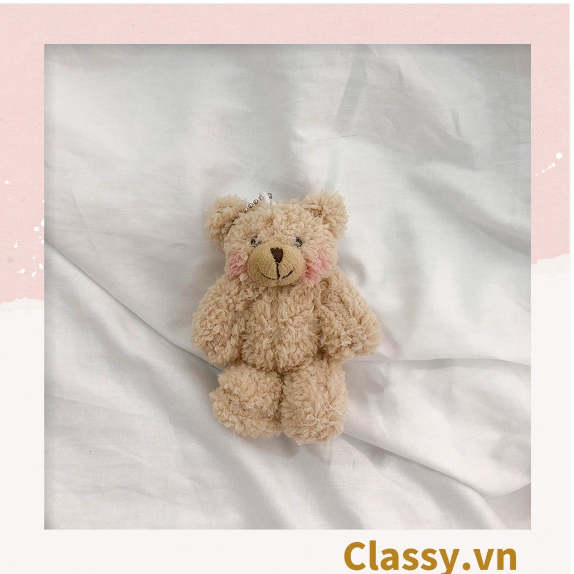 Classy Móc khóa gấu nhồi bông siêu êm siêu mịn PK1276