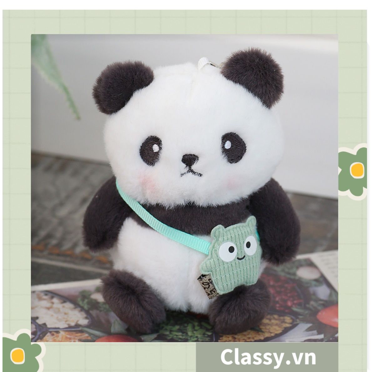 Móc khóa 3D hình gấu Panda sáng tạo chất liệu bông, treo móc khóa, túi xách nhiều hình ngộ nghĩnh PK1276