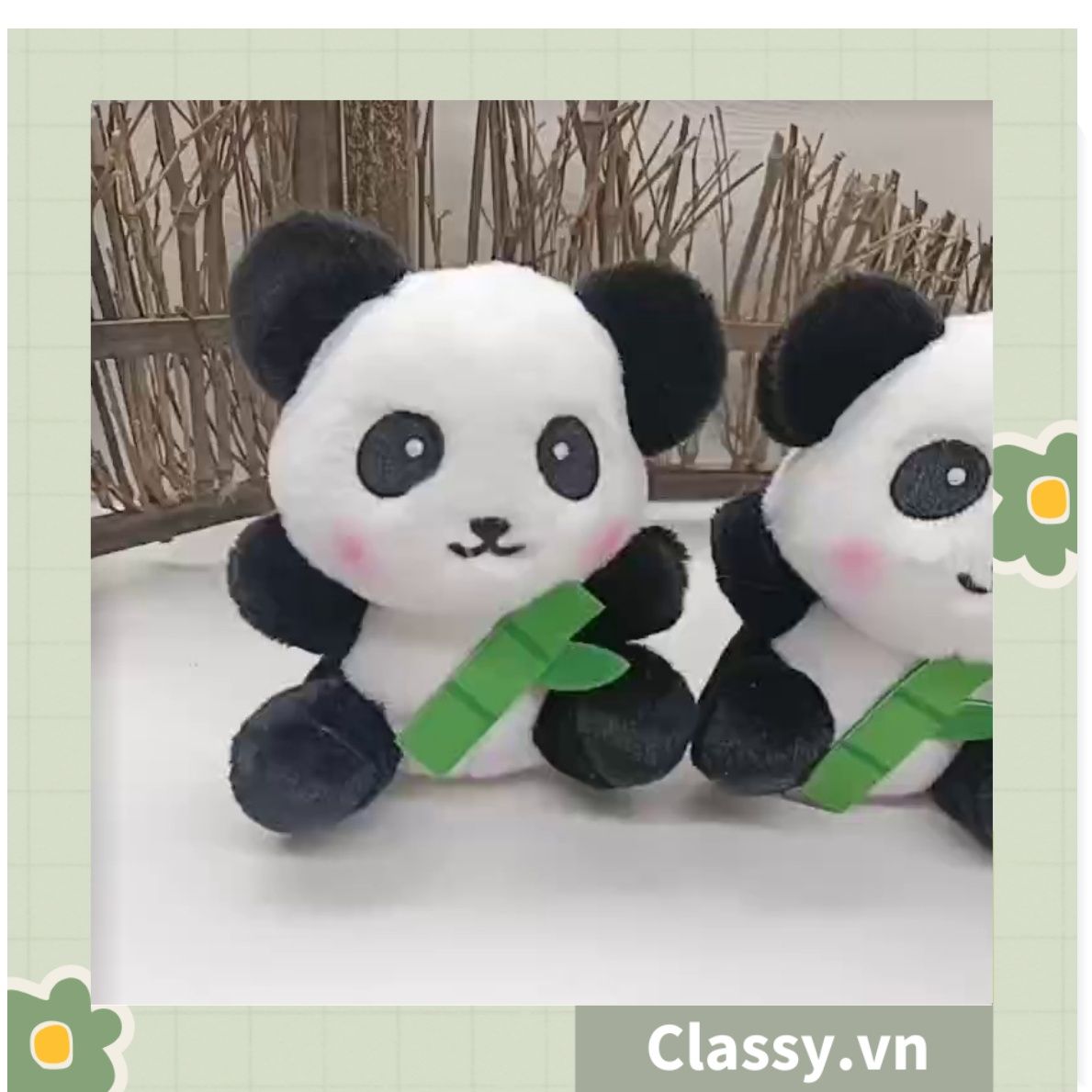 Móc khóa 3D hình gấu Panda sáng tạo chất liệu bông, treo móc khóa, túi xách nhiều hình ngộ nghĩnh PK1276