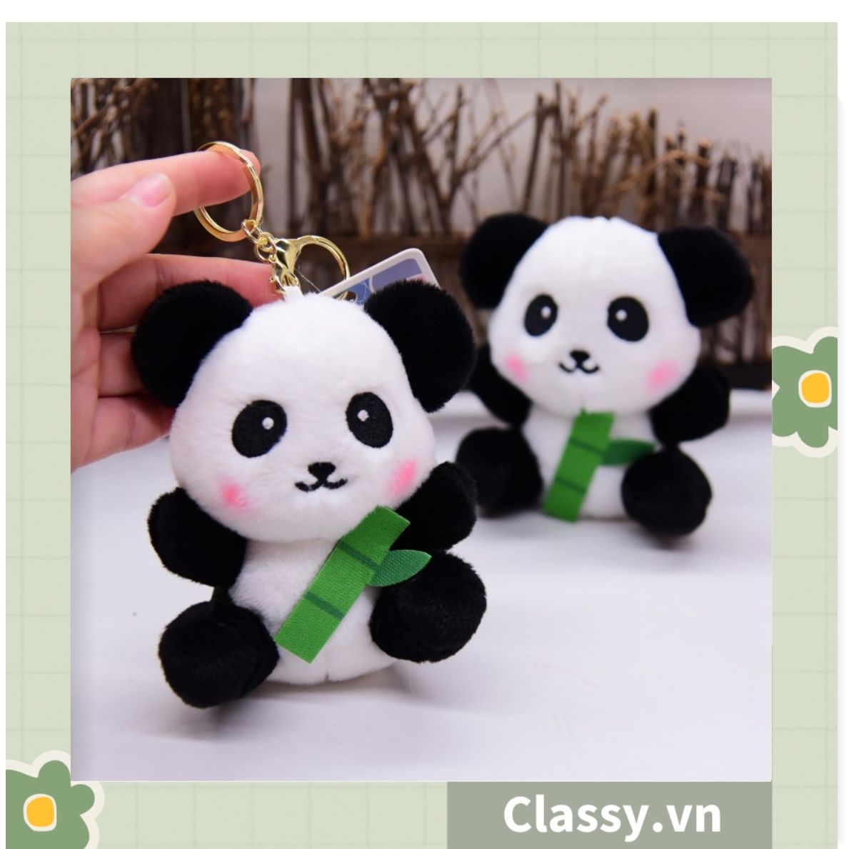  Móc khóa 3D hình gấu Panda sáng tạo chất liệu bông, treo móc khóa, túi xách nhiều hình ngộ nghĩnh PK1276 