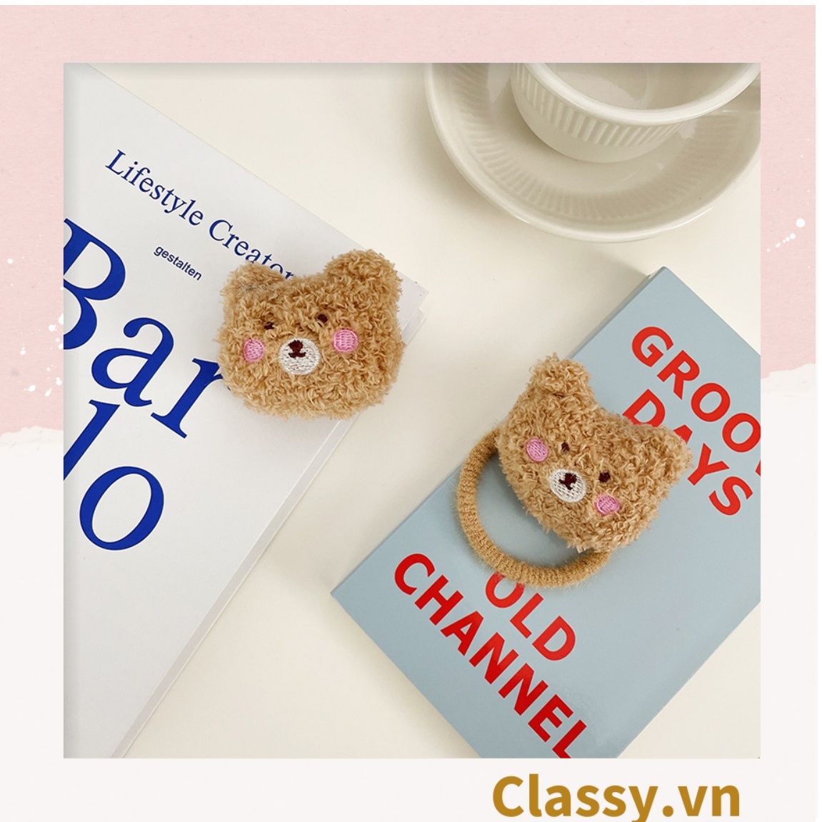 Dây cột tóc hình chú gấu đáng yêu mang lại nét nữ tính cho bạn nữ PK1279