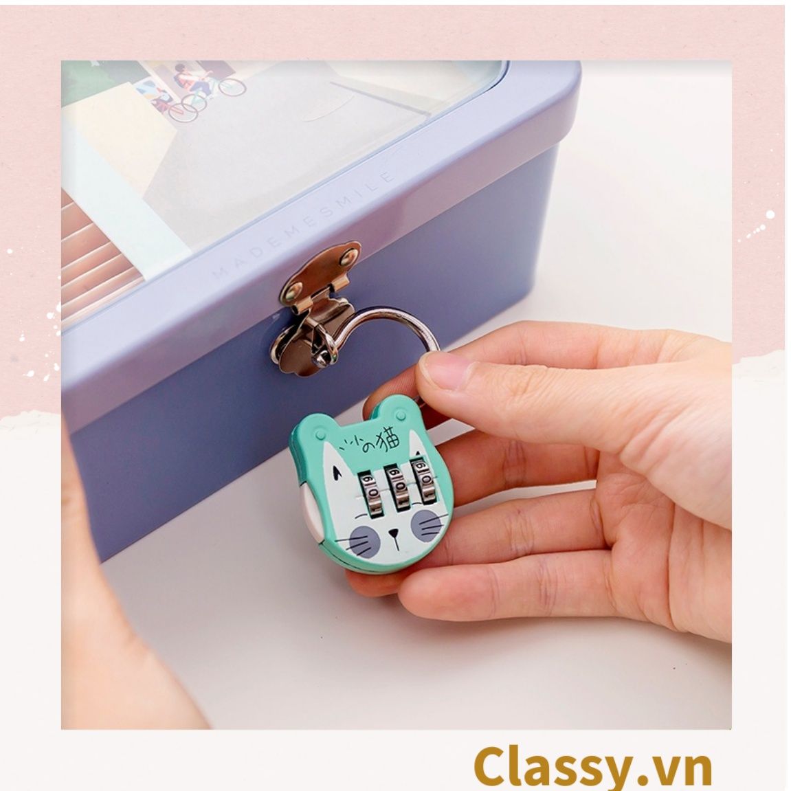  Ổ khóa mini nhiều màu dễ thương, thích hợp khóa vali, khóa tủ PK1286 