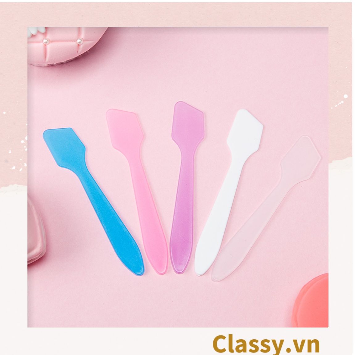 Dụng cụ lấy kem bằng nhựa nhiều màu, dùng trong trang điểm, dưỡng da PK1289