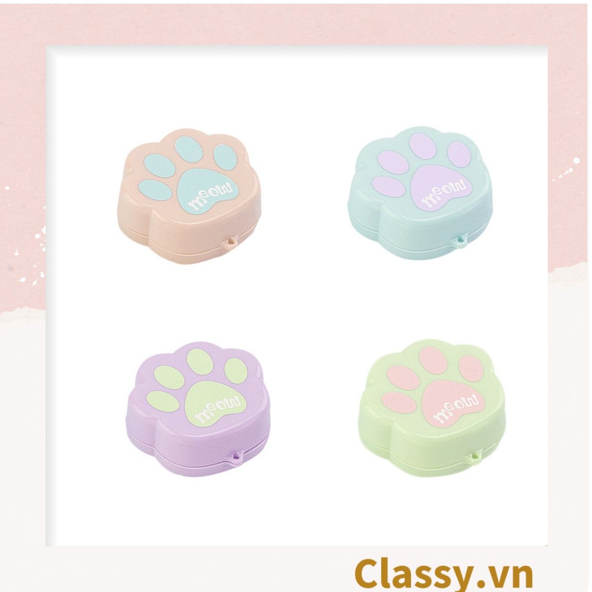 Ly nước gấp gọn nhiều màu hình chân mèo, tiện lợi mang theo khi du lịch, đi chơi, đi học PK1293