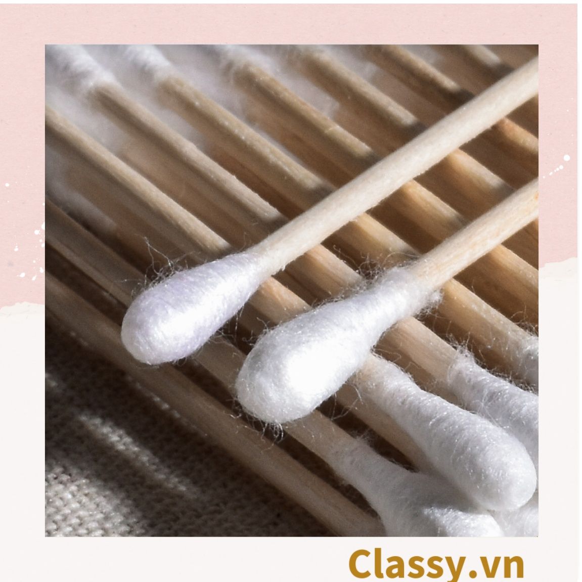 Túi 30 chiếc bông tăm thân gỗ, dùng ngoáy tay, trang điểm, vệ sinh cá nhân PK1294