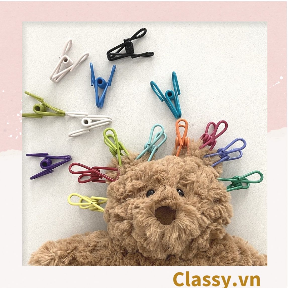 Kẹp quần áo thép không gỉ đa năng nhiều màu kích thước 5.5CM PK1296