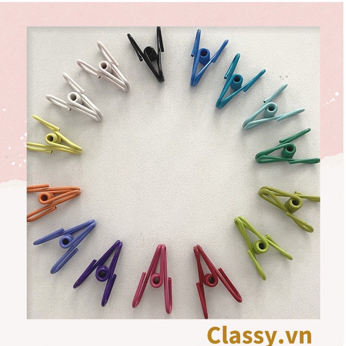 Kẹp quần áo thép không gỉ đa năng nhiều màu kích thước 5.5CM PK1296