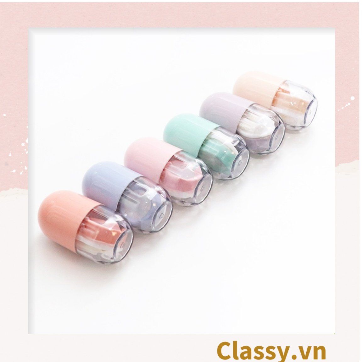 Khay đựng lens, kính áp tròng đẹp hình trụ nhỏ gọn nhiều màu pastel PK1310