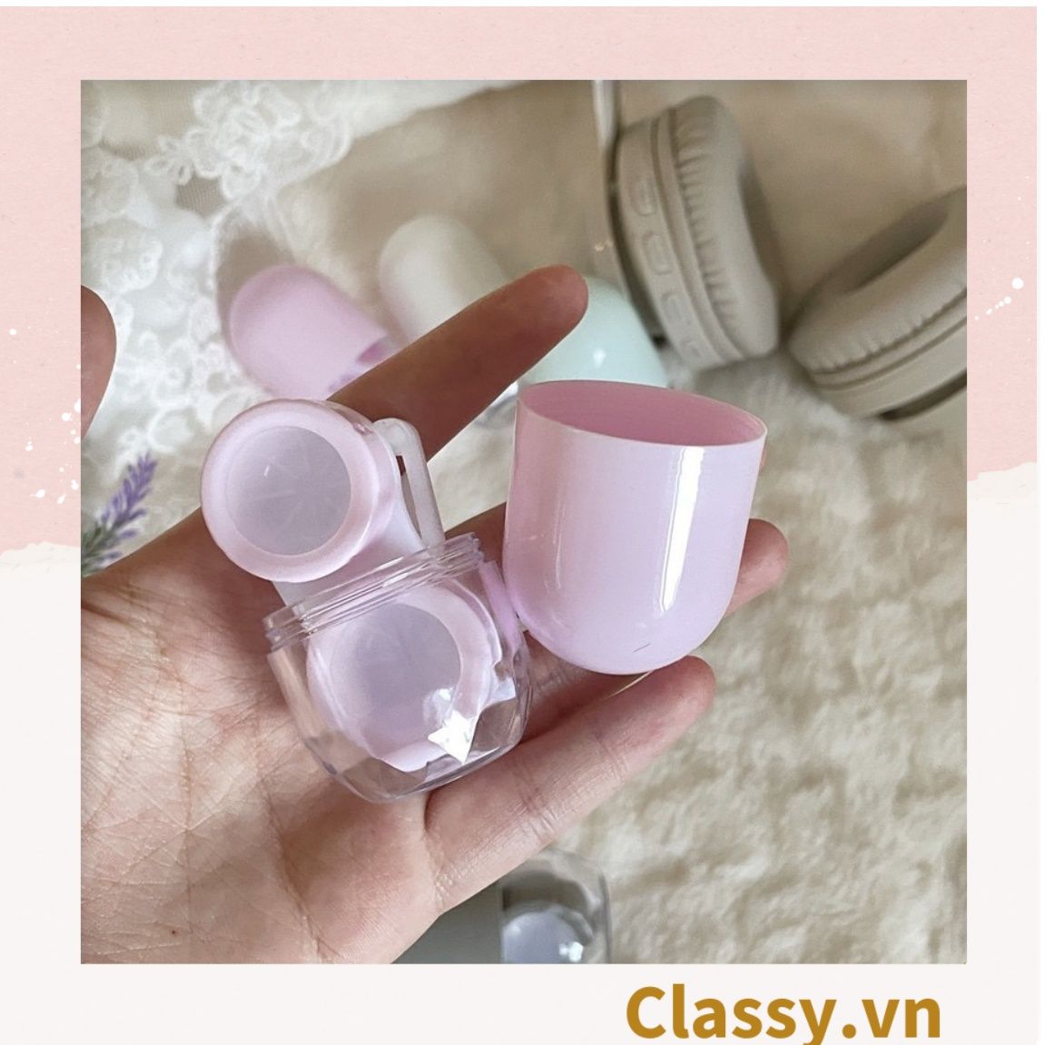  Khay đựng lens, kính áp tròng đẹp hình trụ nhỏ gọn nhiều màu pastel PK1310 