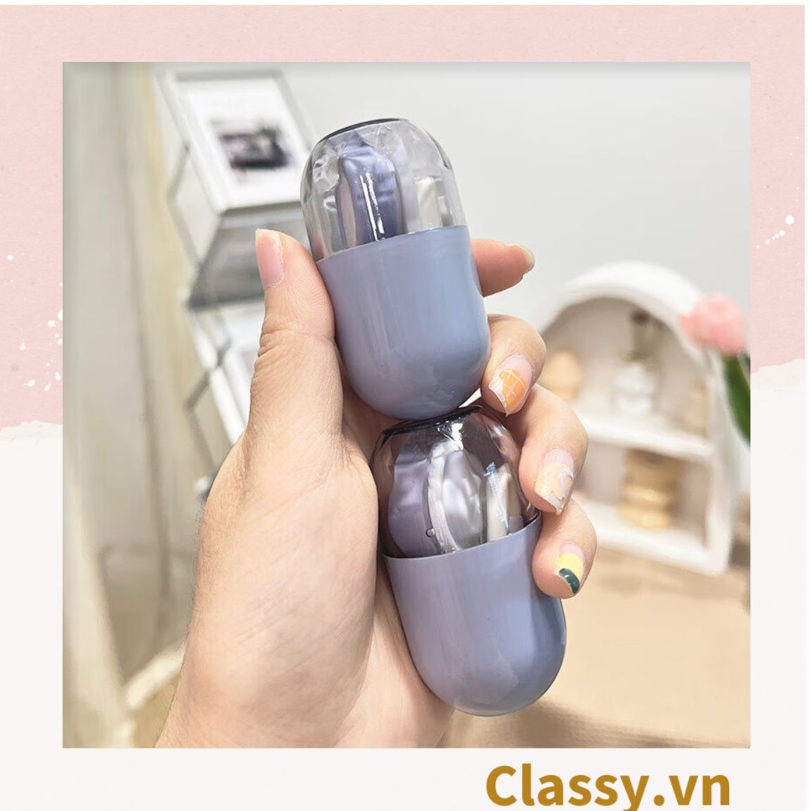 Khay đựng lens, kính áp tròng đẹp hình trụ nhỏ gọn nhiều màu pastel PK1310