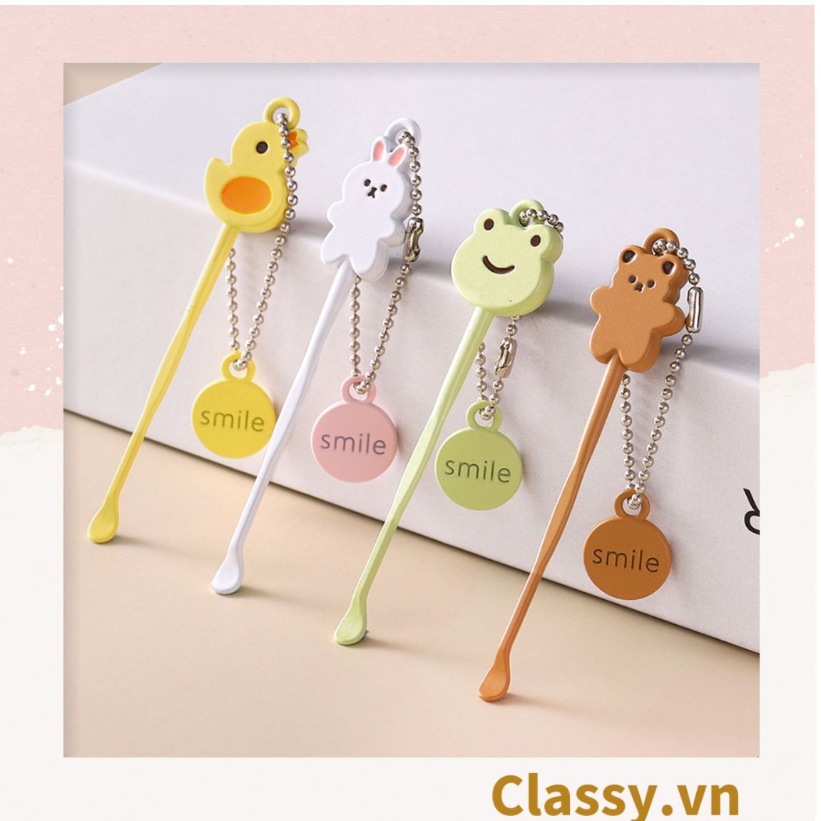 Cây ngoáy tai mini, đính kèm móc khóa con vật cute ngộ nghĩnh PK1322