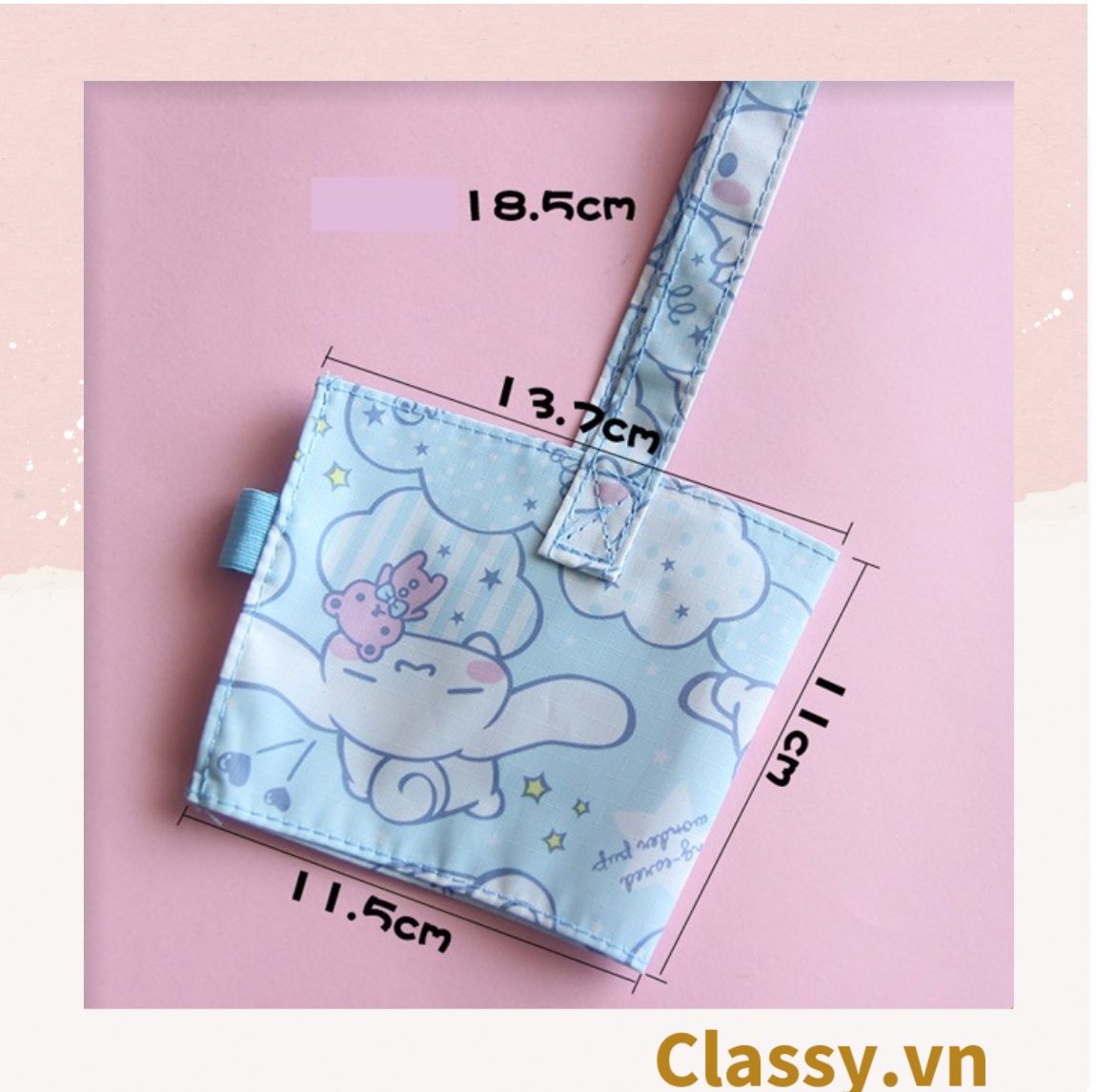 Classy Cup Holder vải bọc ly cốc vải canvas đựng ly giữ nhiệt, bình nước có quai xách nhiều họa tiết ngộ nghĩnh PK1324