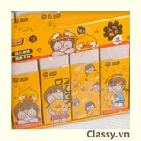  Gôm tẩy bút chì hình chữ nhật, màu vàng họa tiết chibi dùng cho học sinh, sinh viên PK1329 