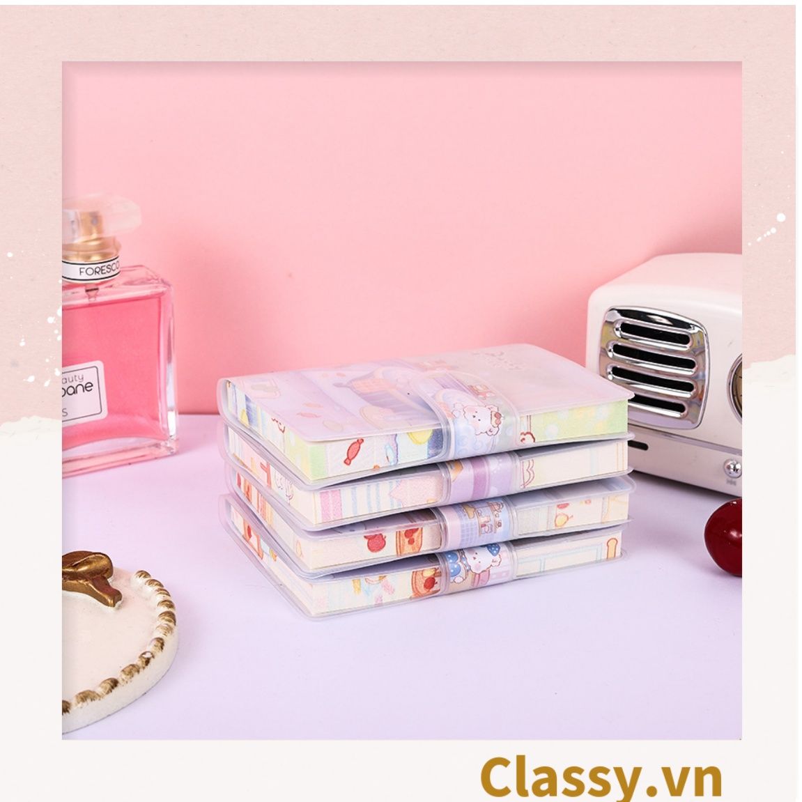 Sổ tay mini, sổ kẻ ngang, cài nút bấm nhiều họa tiết cute thích hợp cho học sinh/sinh viên PK1331