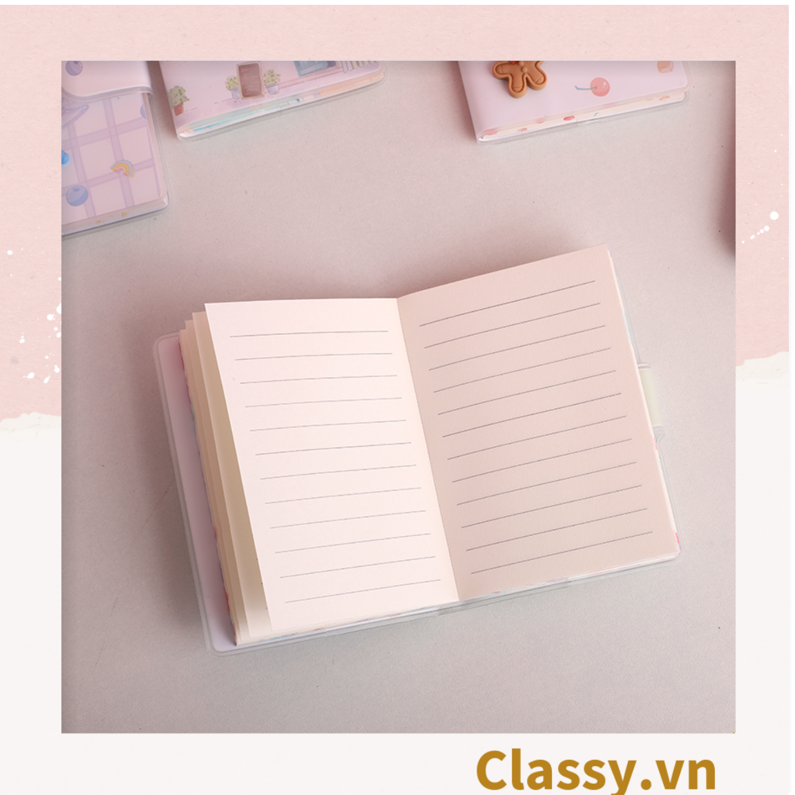 Sổ tay mini, sổ kẻ ngang, cài nút bấm nhiều họa tiết cute thích hợp cho học sinh/sinh viên PK1331