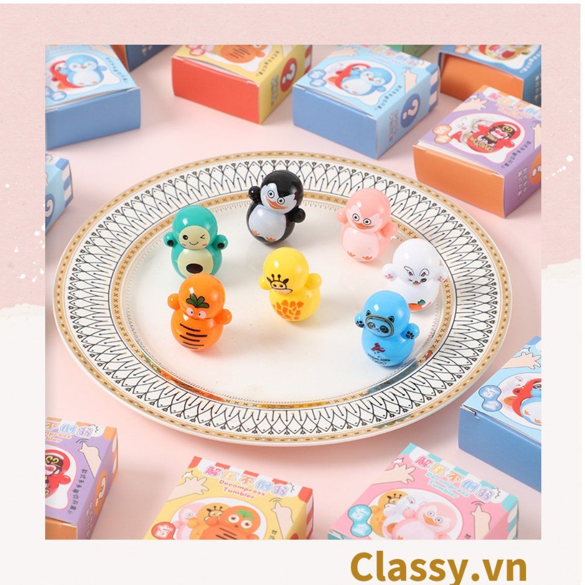 Đồ chơi lật đật mô hình phi hành gia mini dễ thương giải tỏa căng thẳng PK1332