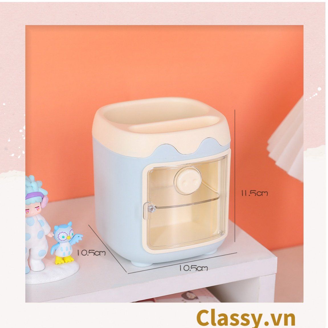 Hộp đựng bút để bàn, kệ đựng đồ trang điểm, phụ kiện, decor bàn làm việc PK1335