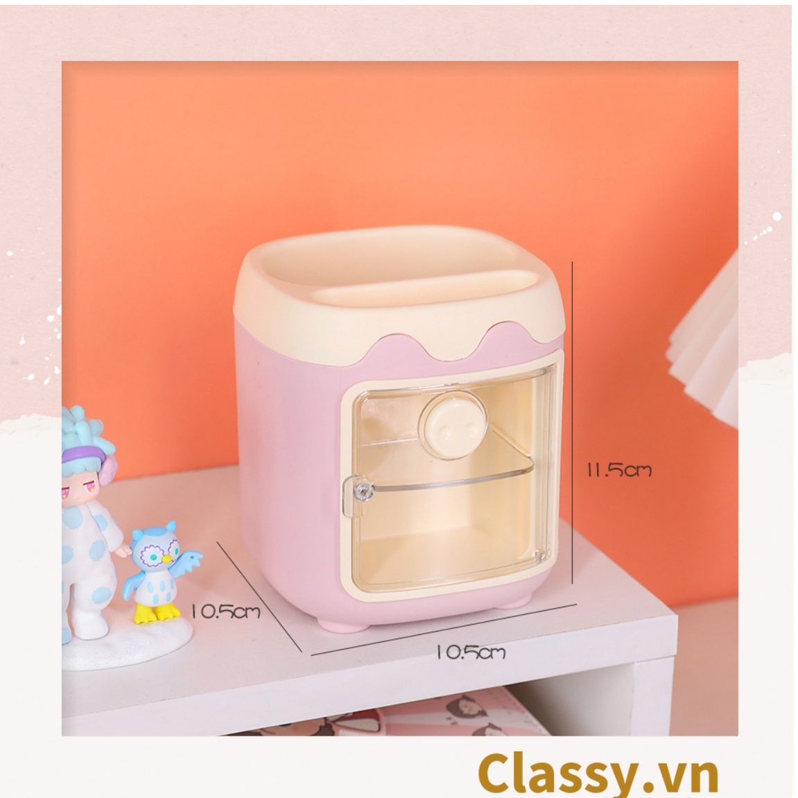Hộp đựng bút để bàn, kệ đựng đồ trang điểm, phụ kiện, decor bàn làm việc PK1335