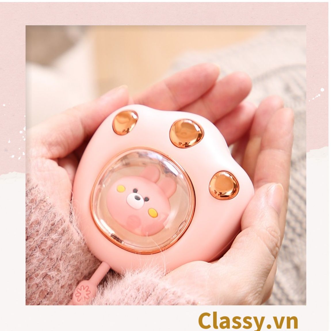  Máy sưởi ấm tay mini Classy sạc bằng USB nhỏ gọn nhiều màu PK1362 