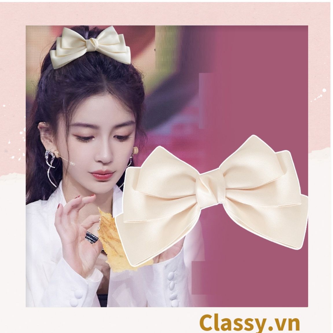 Kẹp tóc Classy hình nơ nữ tính ngọt ngào phong cách hàn quốc dành cho nữ PK1371