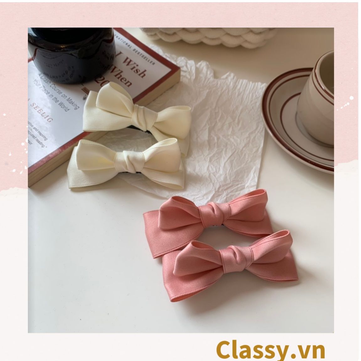 Kẹp tóc Classy hình nơ nữ tính ngọt ngào phong cách hàn quốc dành cho nữ PK1371