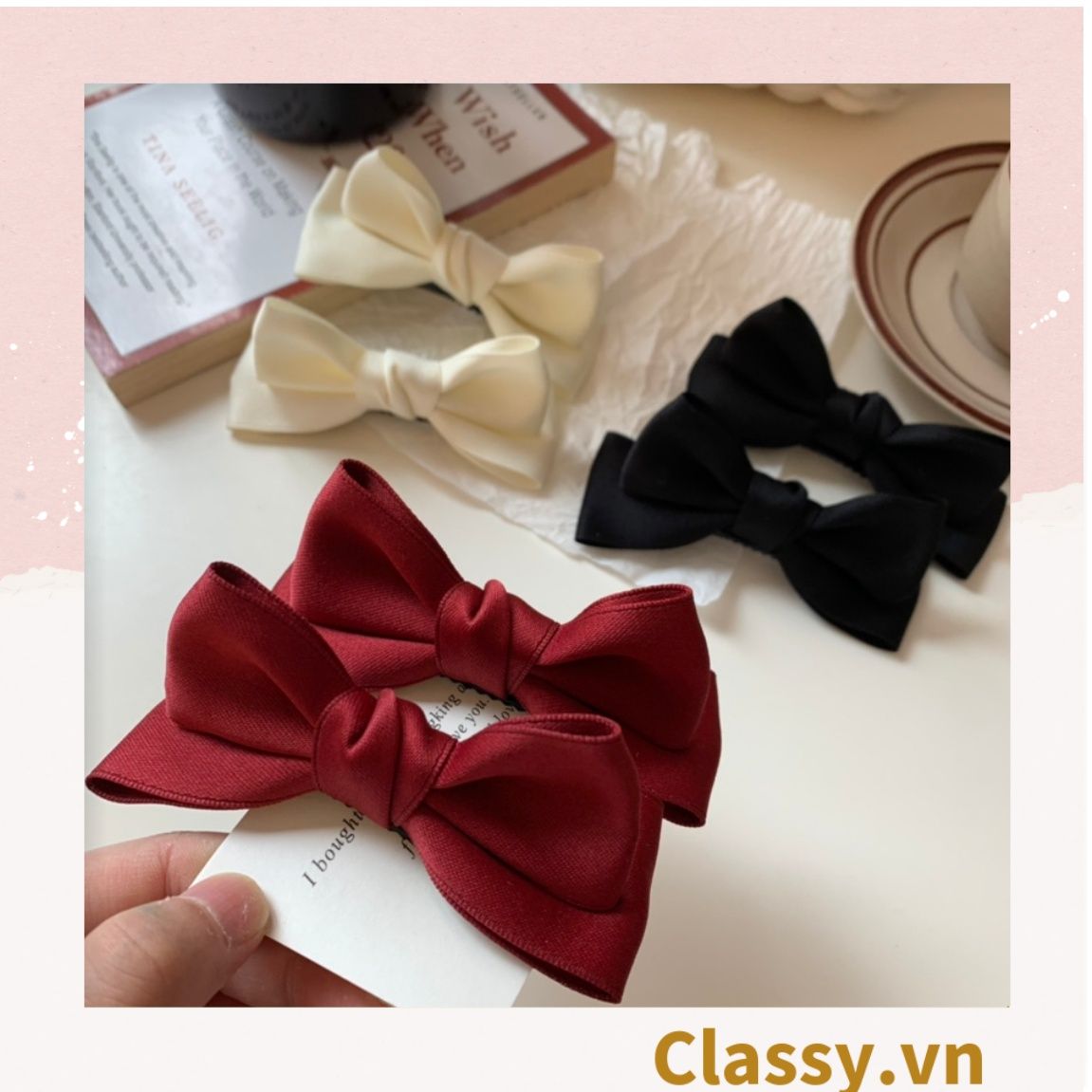 Kẹp tóc Classy hình nơ nữ tính ngọt ngào phong cách hàn quốc dành cho nữ PK1371
