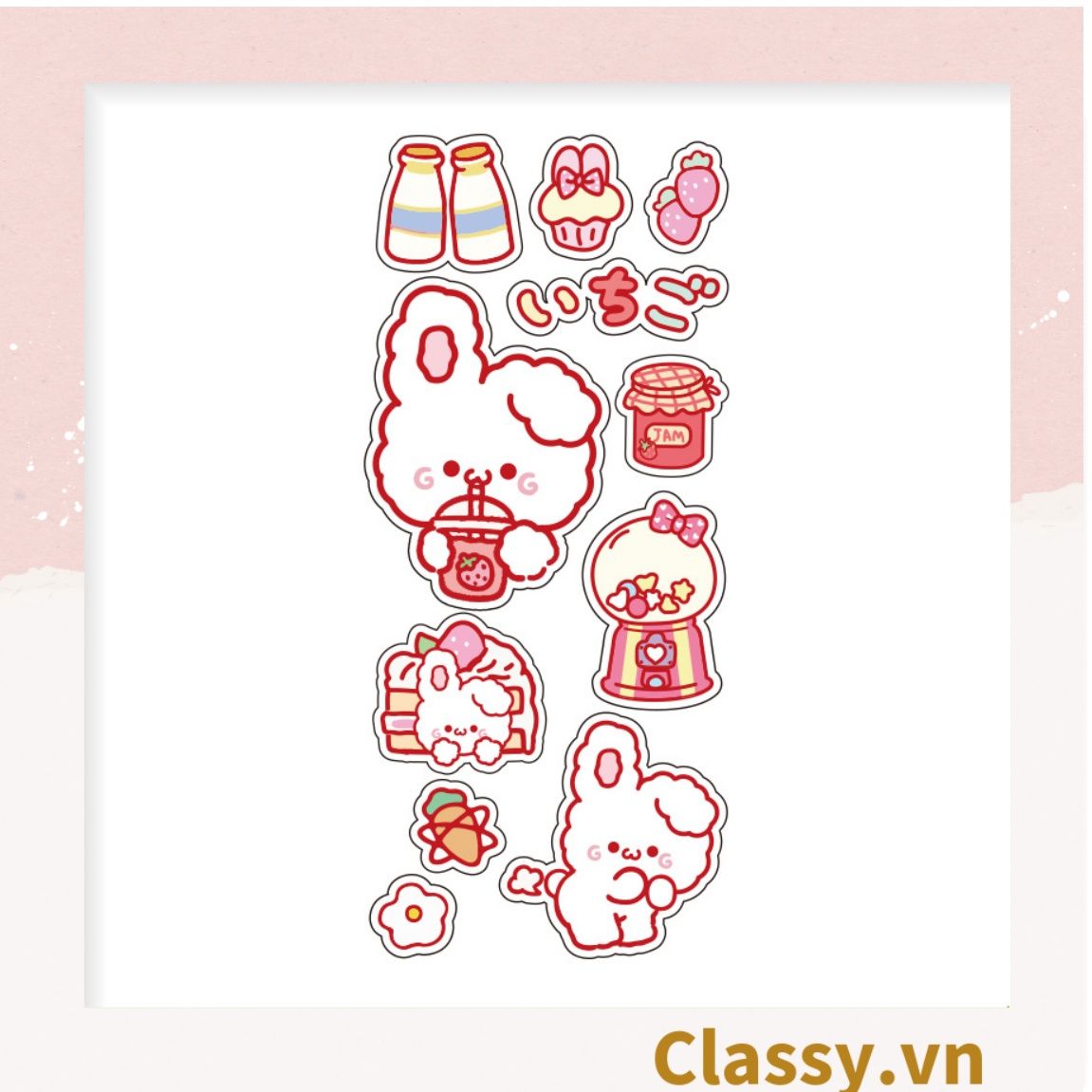  Classy Hình dán, sticker dễ thương, sticker dán laptop, điện thoại, sổ, bình nước nhiều họa tiết PK1380 