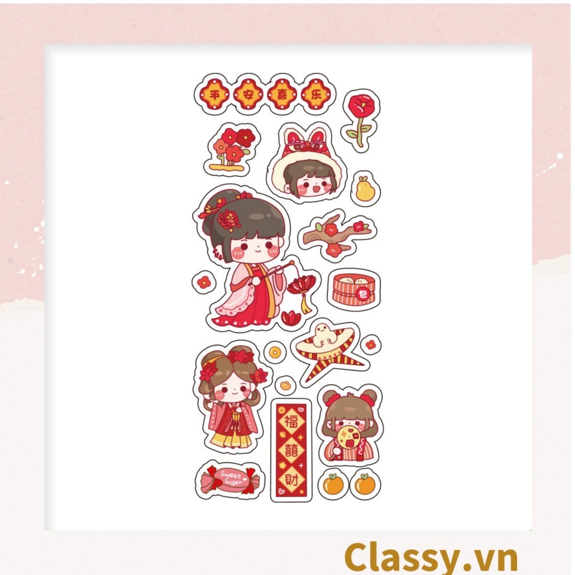  Classy Hình dán, sticker dễ thương, sticker dán laptop, điện thoại, sổ, bình nước nhiều họa tiết PK1380 