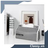  Classy Hộp đựng khăn giấy màu trắng đen, họa tiết sang trọng PK1383 