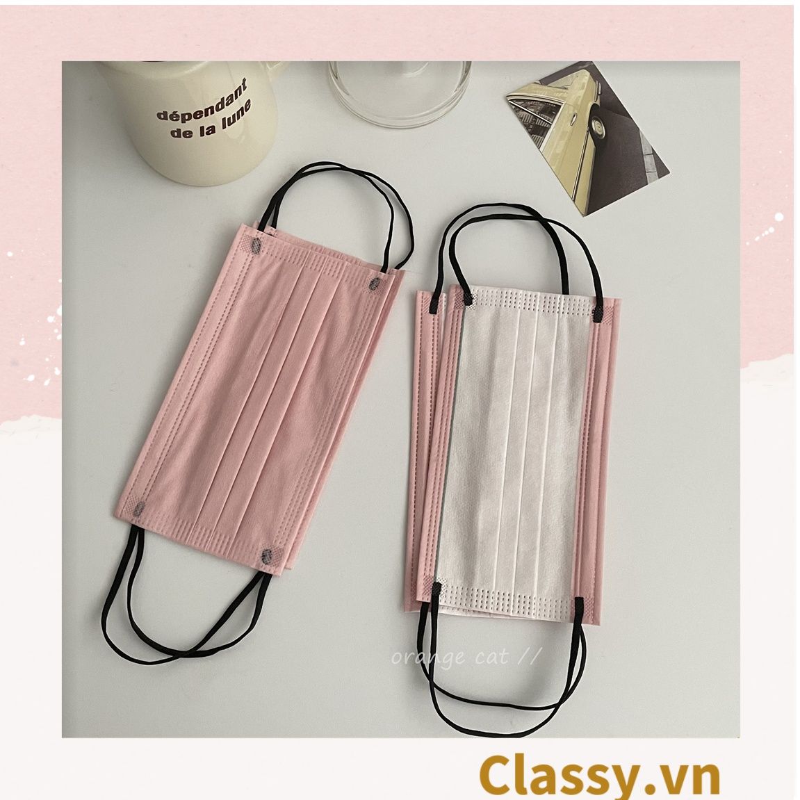  Combo 10 chiếc khẩu trang Classy màu loang tông hồng, giúp kháng khuẩn PK1387 