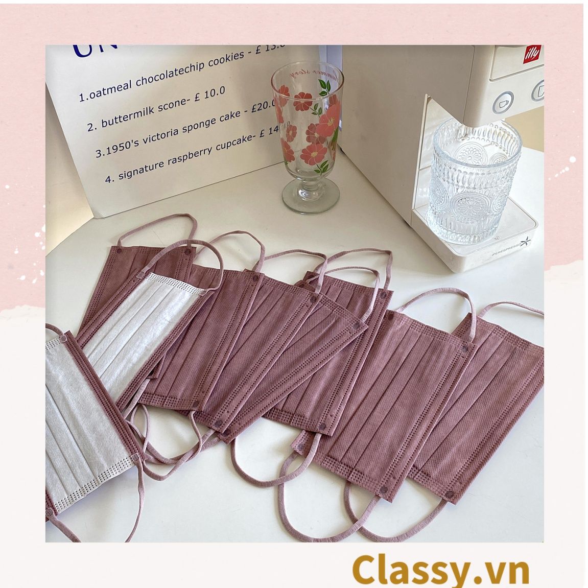  10 chiếc khẩu trang Classy bằng vải không dệt giúp kháng khuẩn PK1387 