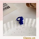  Classy Nhẫn hở bọc vải nhung họa tiết gấu và thỏ độc đáo PK1396 