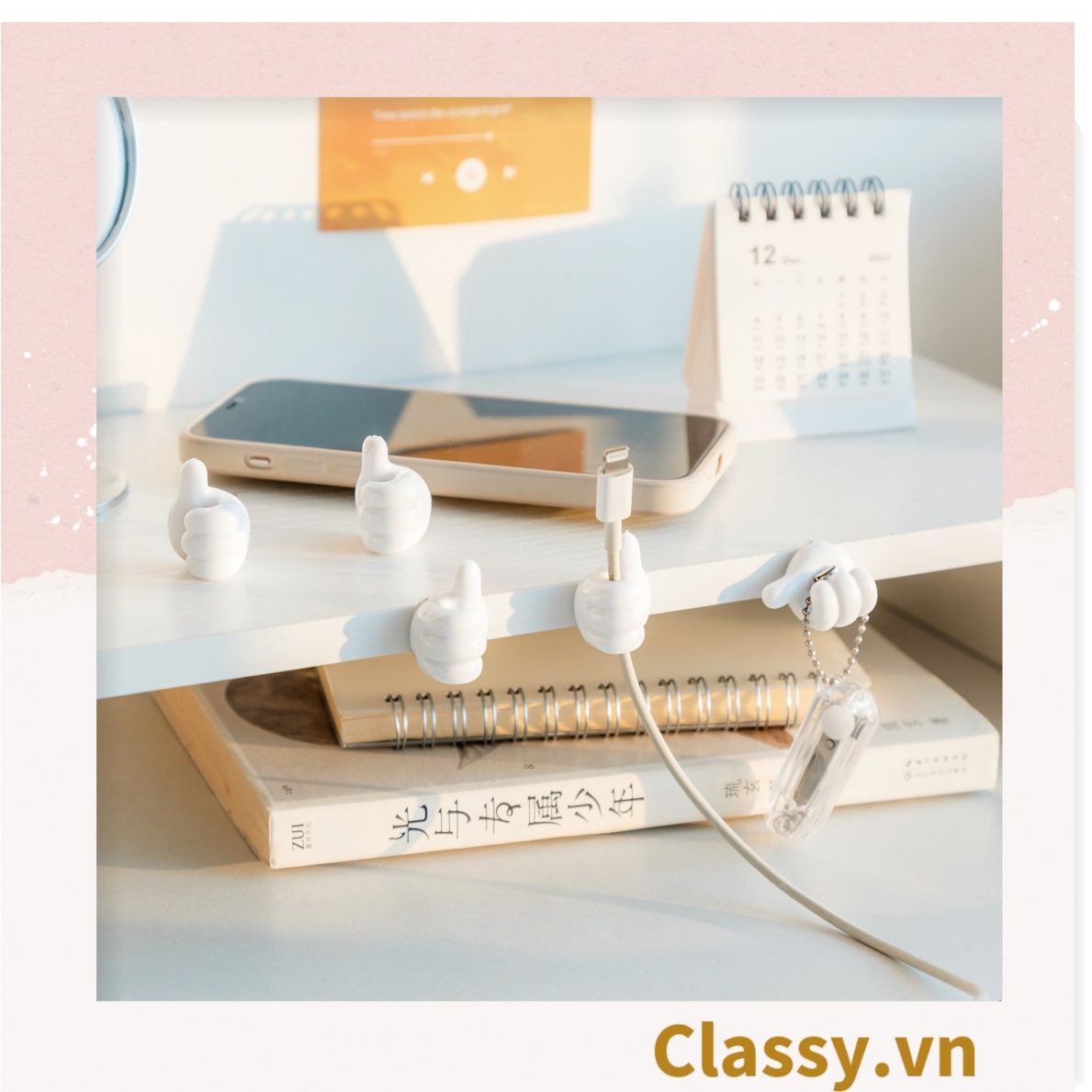 Classy Miếng nhựa cố định dây cáp hình bàn tay chống rối dây cáp PK1397