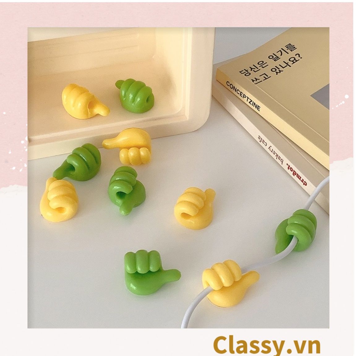 Classy Miếng nhựa cố định dây cáp hình bàn tay chống rối dây cáp PK1397