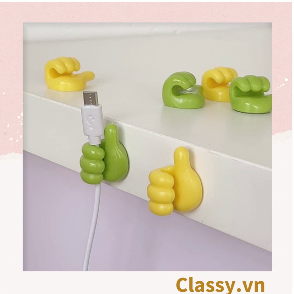 Classy Miếng nhựa cố định dây cáp hình bàn tay chống rối dây cáp PK1397