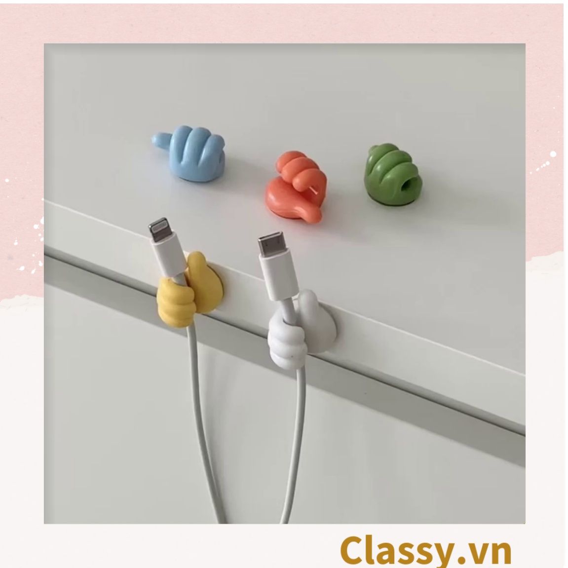 Classy Miếng nhựa cố định dây cáp hình bàn tay chống rối dây cáp PK1397