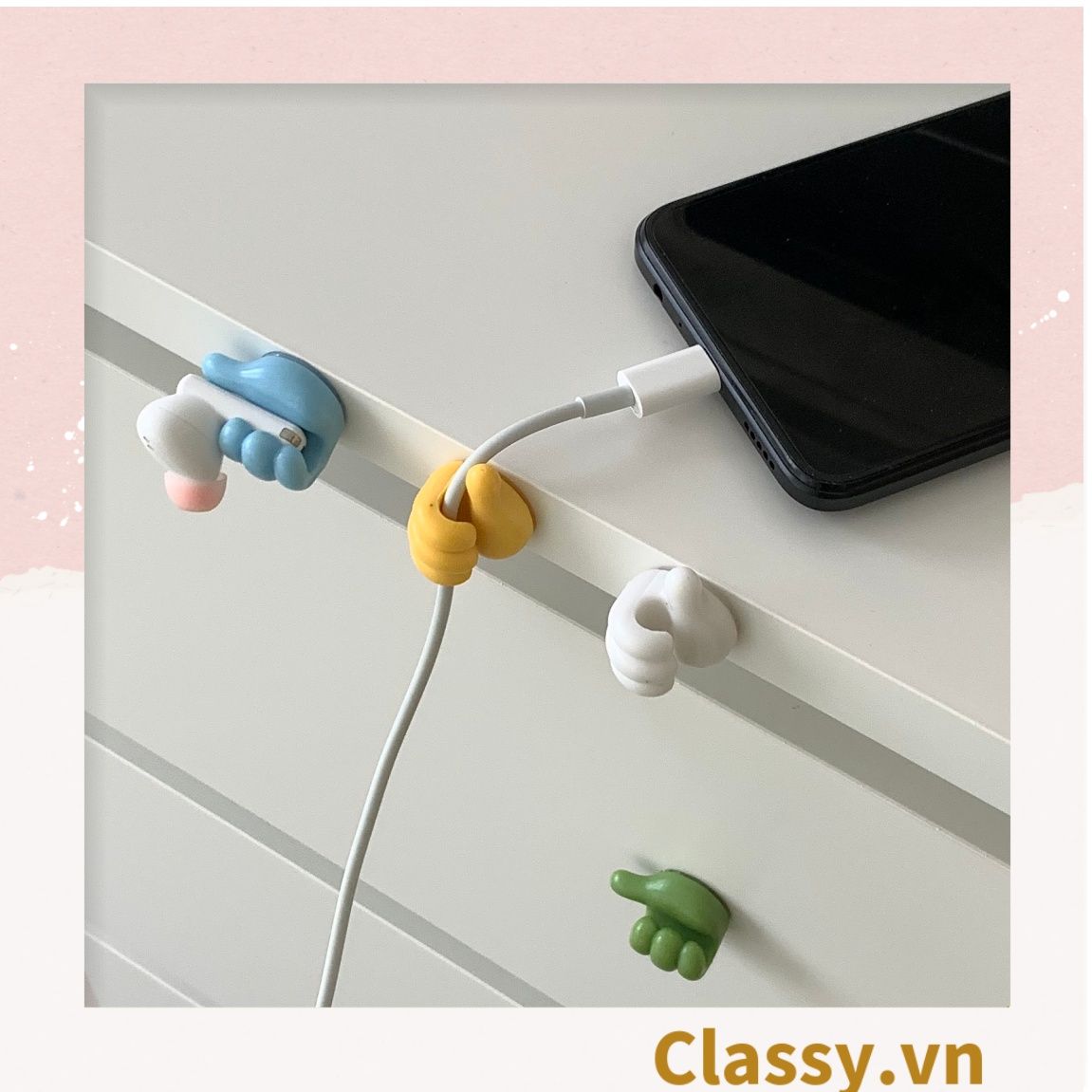  Classy Miếng nhựa cố định dây cáp hình bàn tay chống rối dây cáp PK1397 