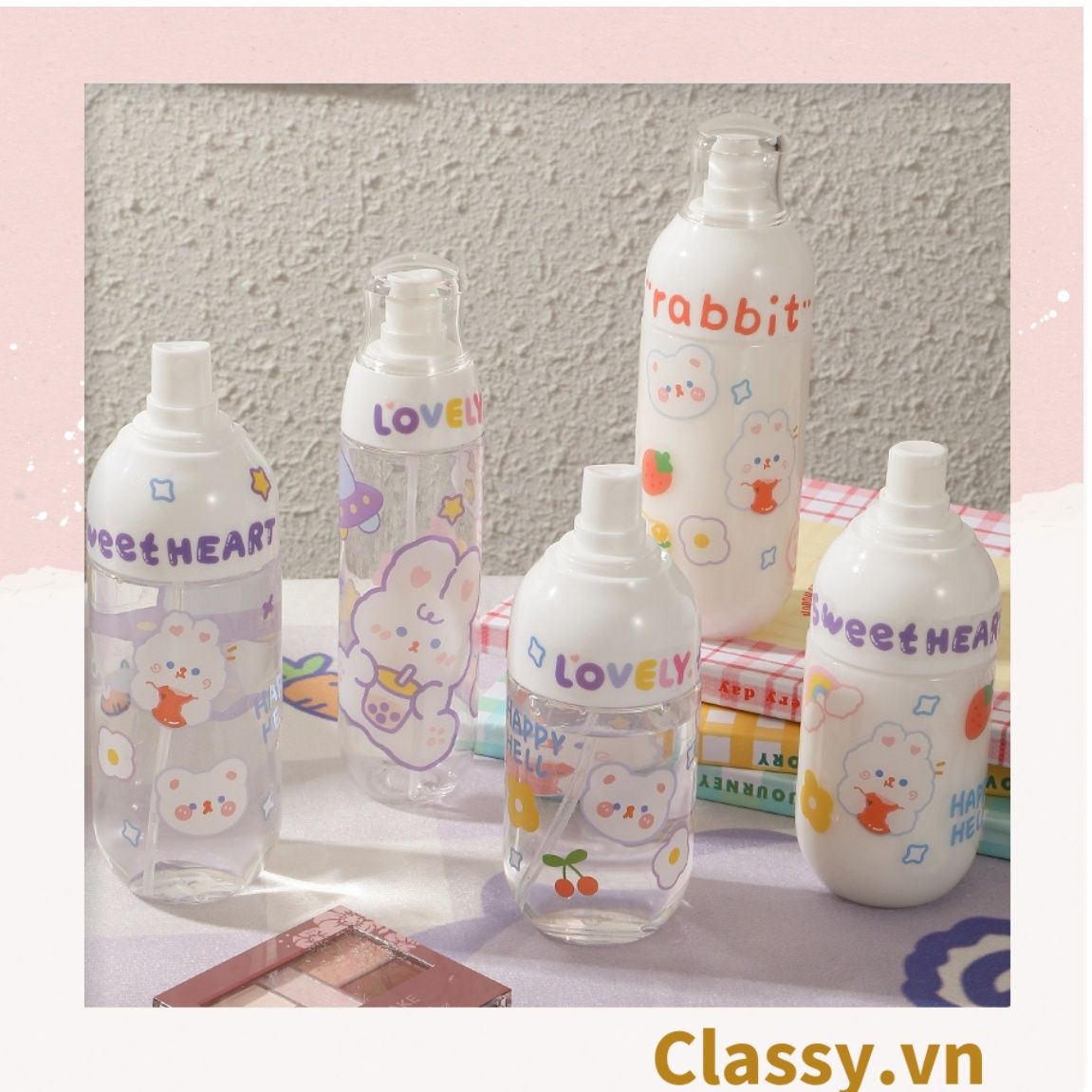 Classy Chai chiết mỹ phẩm dạng xịt, dạng vòi bấm bằng nhựa dung tích 100ml, 50ml PK1398