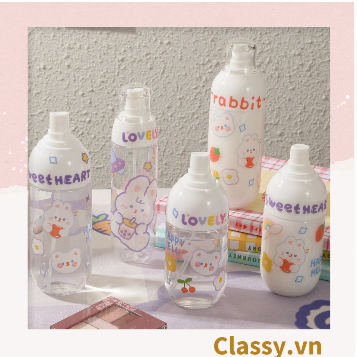  Classy Chai chiết mỹ phẩm dạng xịt, dạng vòi bấm bằng nhựa dung tích 100ml, 50ml PK1398 