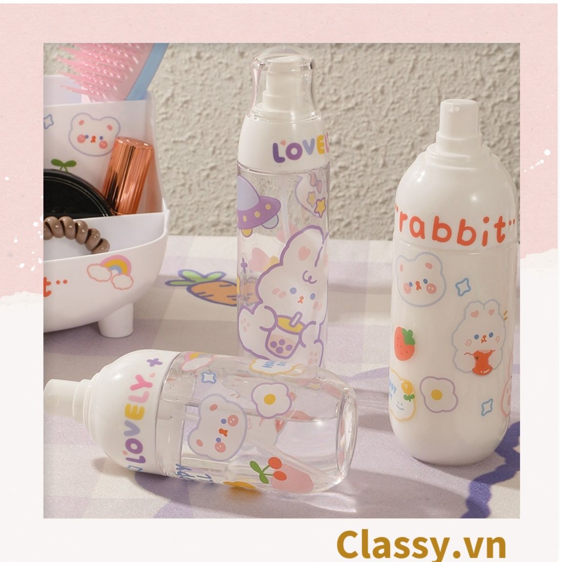 Classy Chai chiết mỹ phẩm dạng xịt, dạng vòi bấm bằng nhựa dung tích 100ml, 50ml PK1398