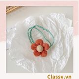  Classy Dây cột tóc hai dây hình bông hoa năm cánh nhiều màu tạo nét nữ tính cho nàng PK1399 