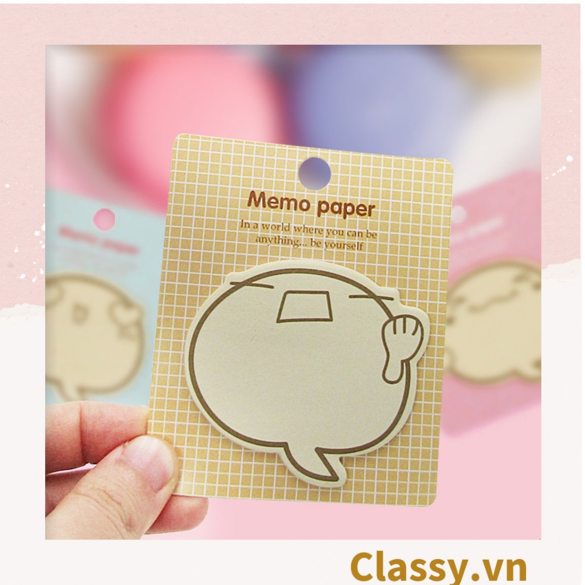 Classy Giấy note, giấy ghi chú hoạt tiết độc đáo nhiều màu pastel PK1416