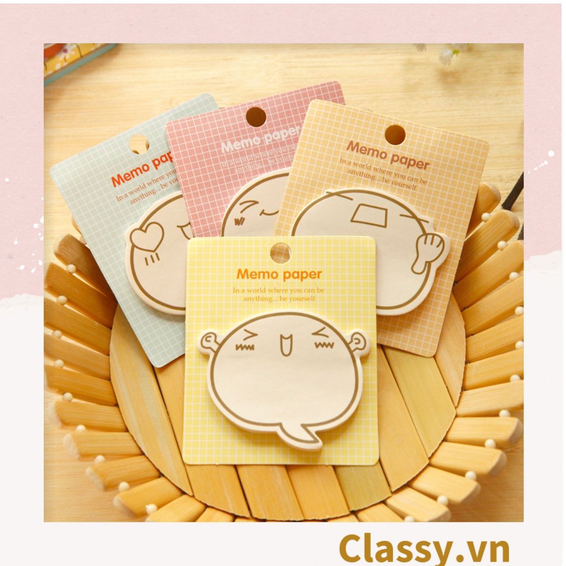  Classy Giấy note, giấy ghi chú hoạt tiết độc đáo nhiều màu pastel PK1416 