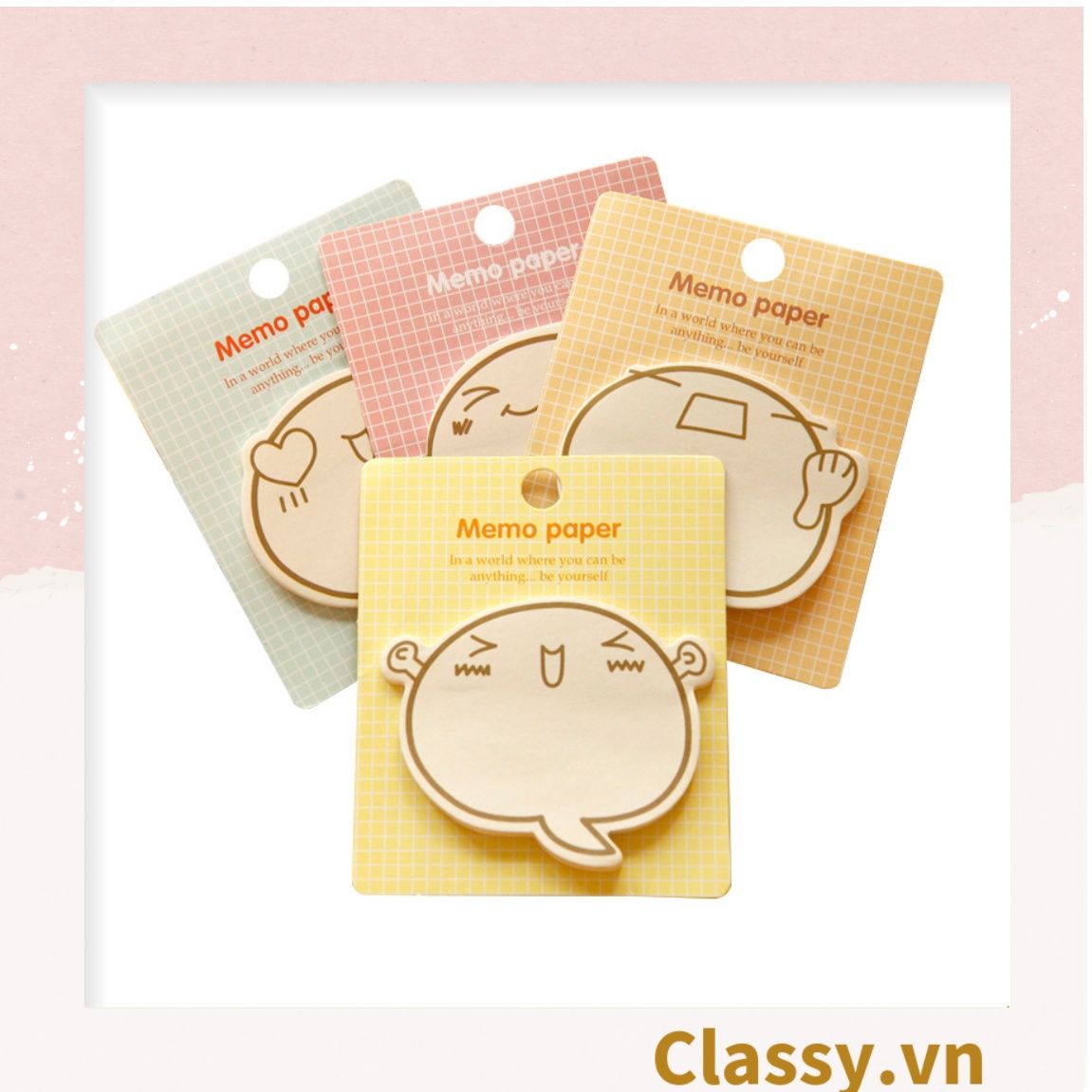 Classy Giấy note, giấy ghi chú hoạt tiết độc đáo nhiều màu pastel PK1416